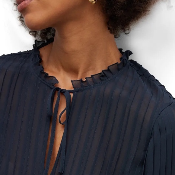 NWT💕FRAME Pleated Tie-Front Top Size XS - Picture 7 of 15